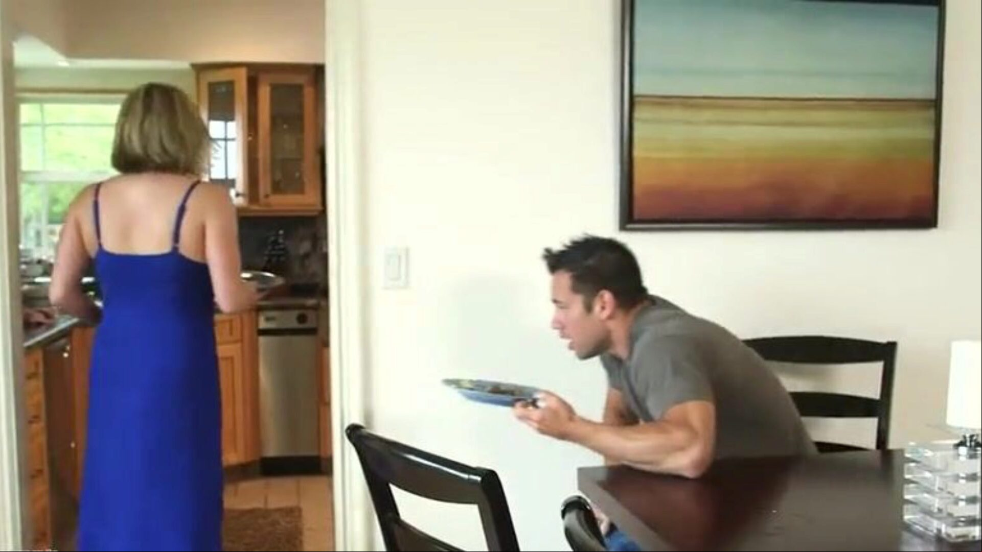 Voluptuous blonde mamma Maggie Green gives tit banging